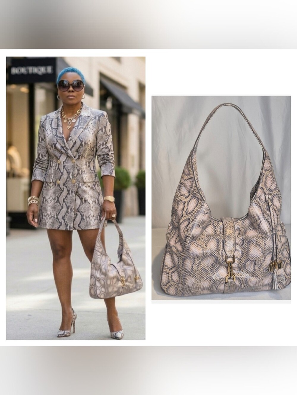 GILI "Gotta It Love It" Snakeskin Shoulder Bag